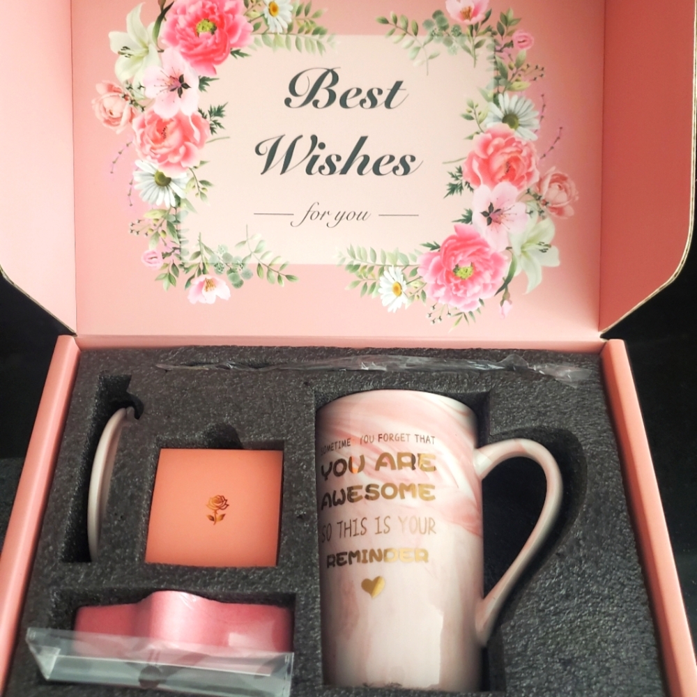 Floral Gift Set with Pink Mug